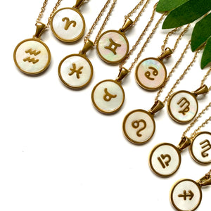 18k Gold Iridescent Zodiac Necklace