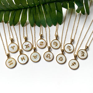 18k Gold Iridescent Zodiac Necklace