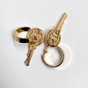 “On Lock” Gold Key Earrings