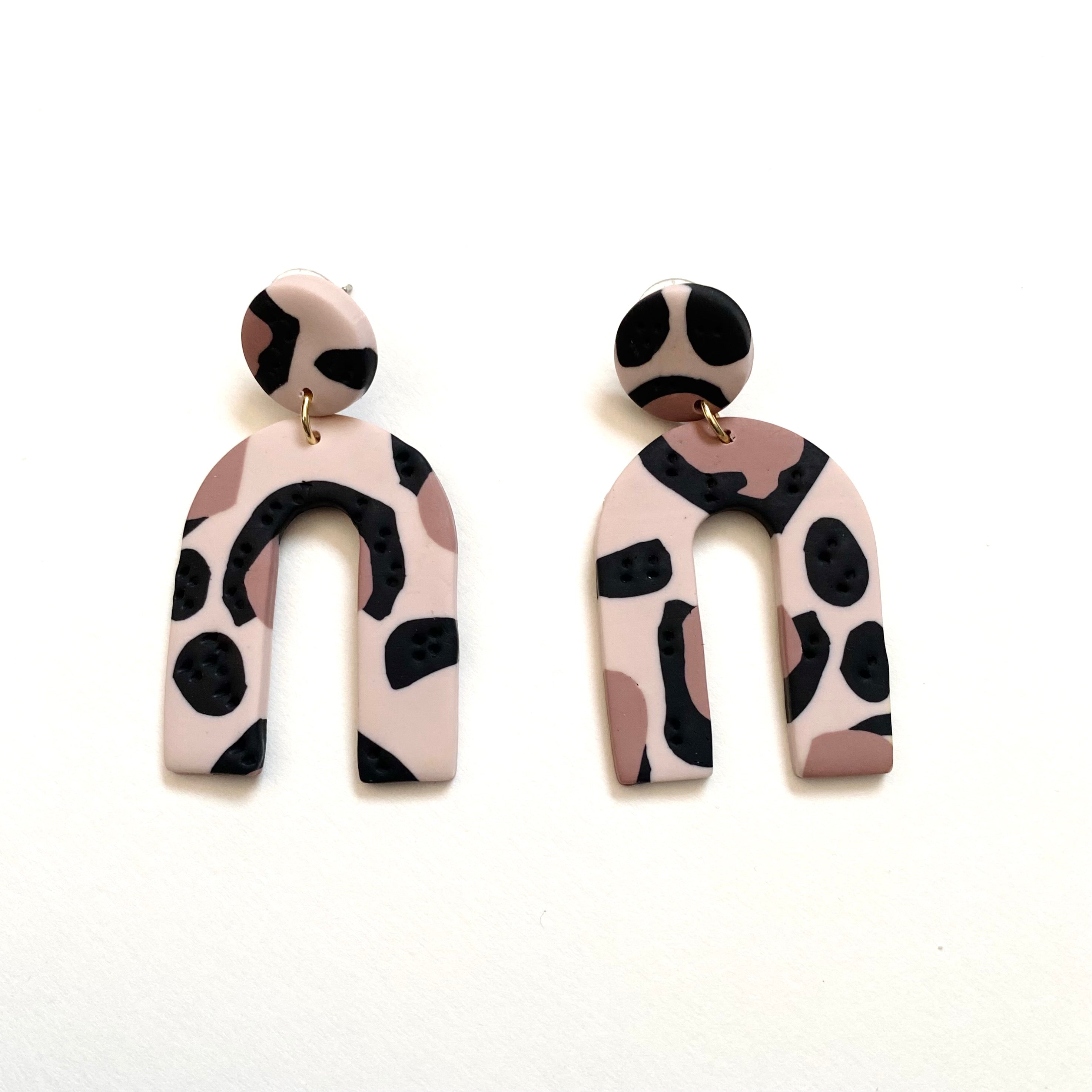 “Spotted” Abstract Arch Earrings