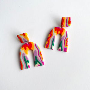 “Painted” Arch Earrings
