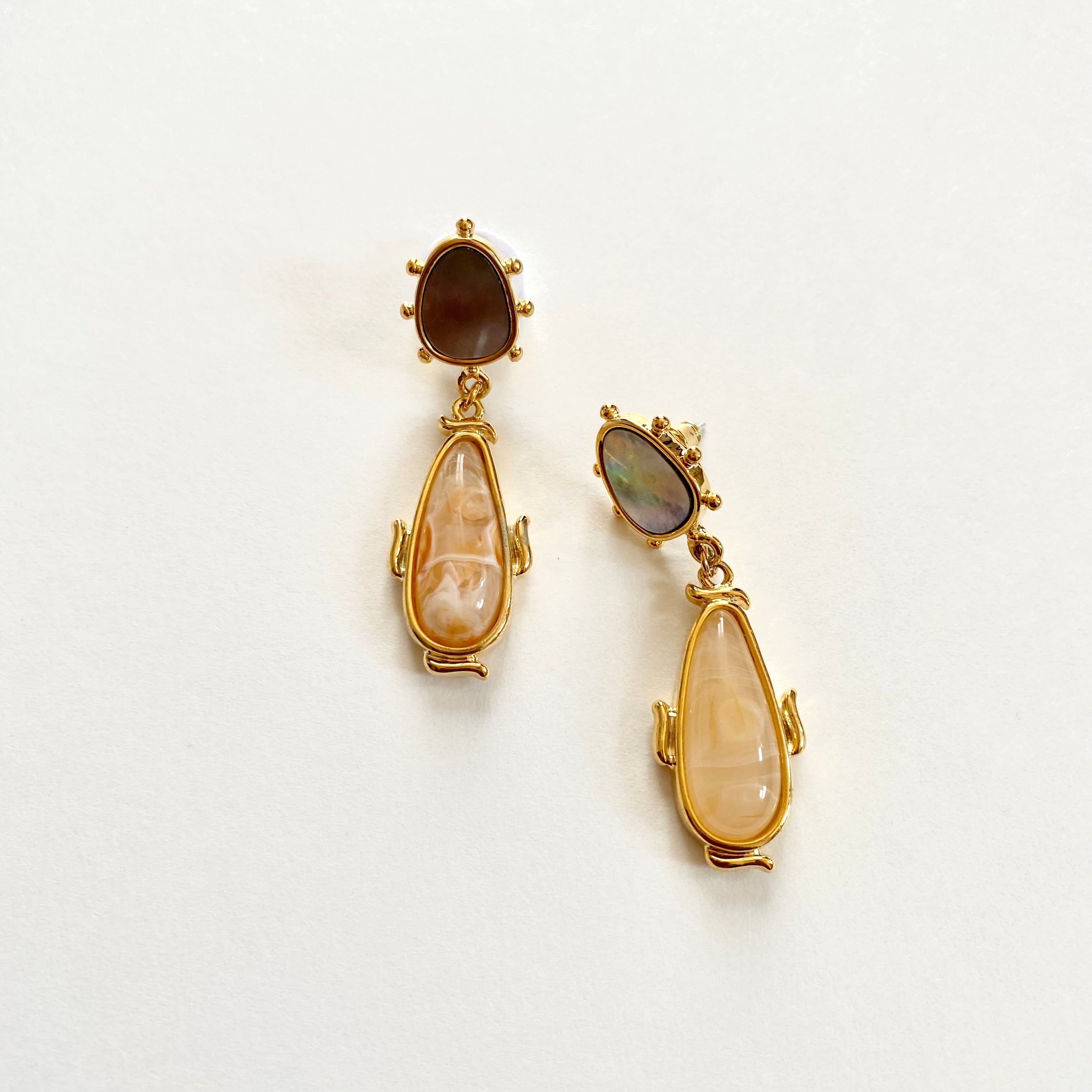 “Merlin” Marbled Dangle Earrings