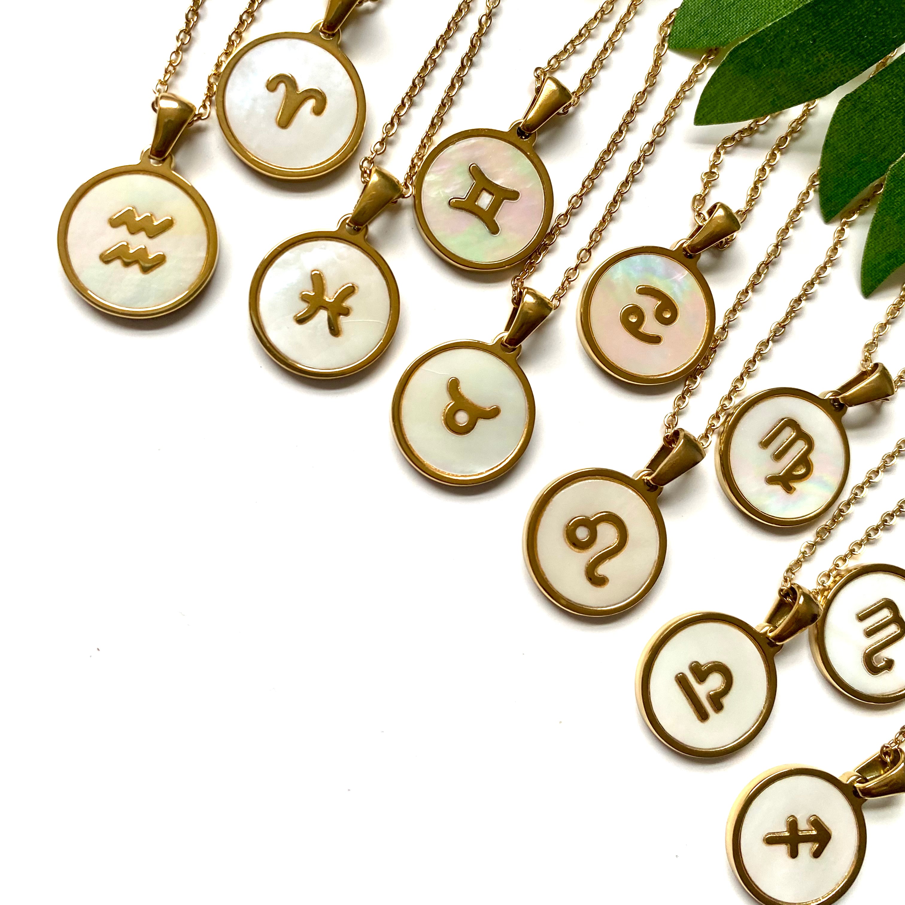 18k Gold Iridescent Zodiac Necklace