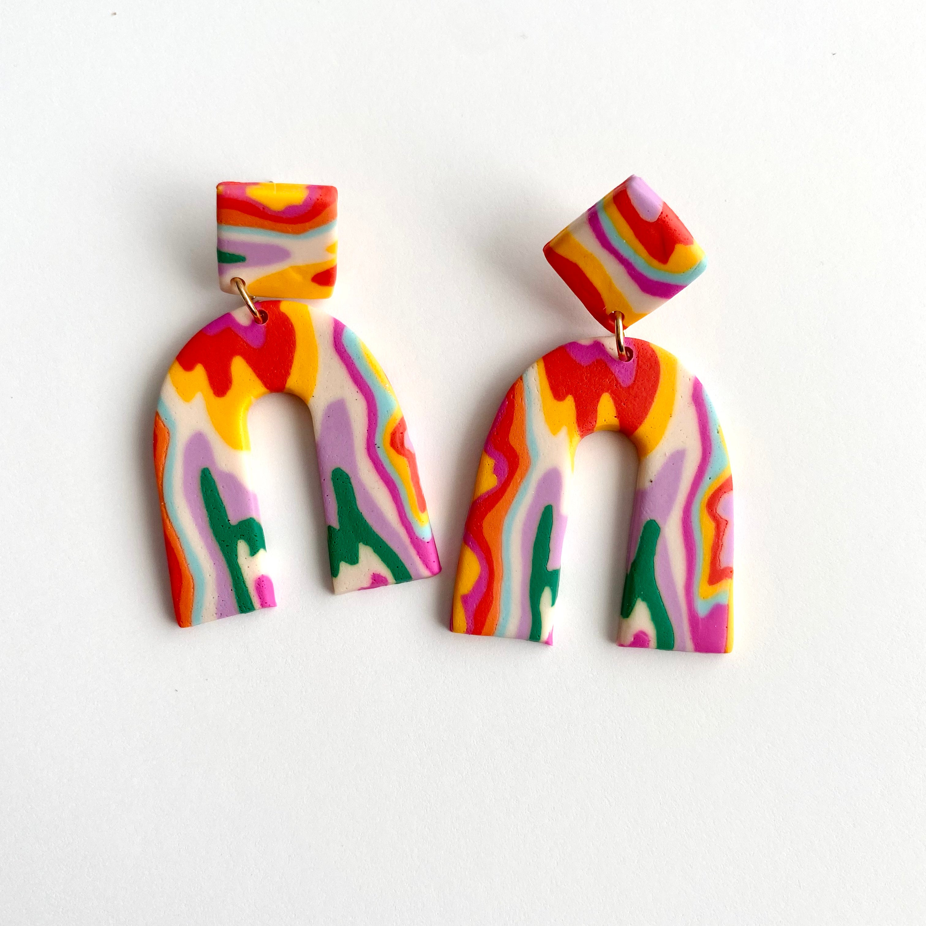 “Painted” Arch Earrings