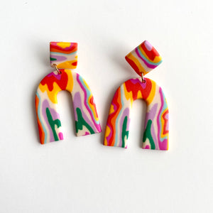 “Painted” Arch Earrings