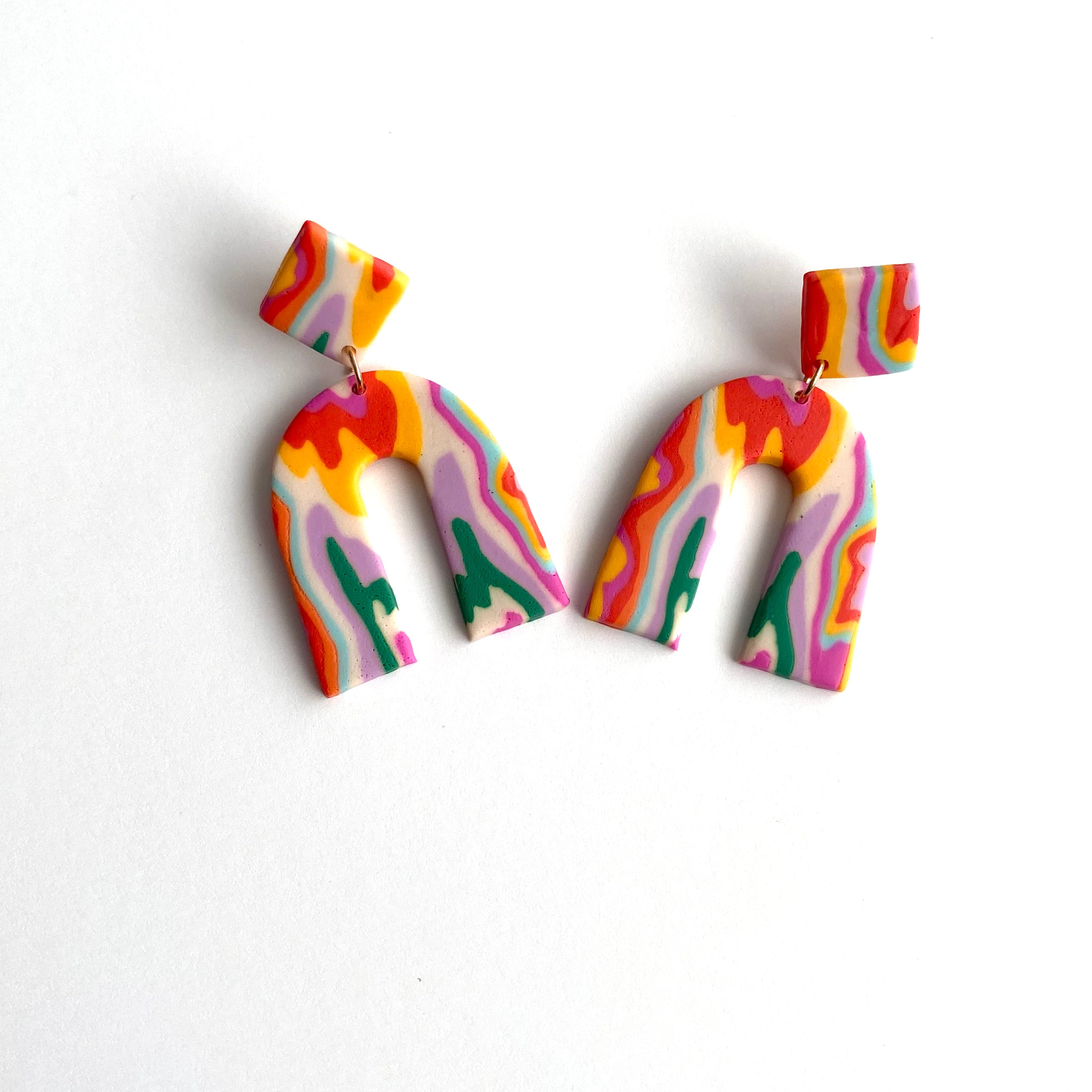 “Painted” Arch Earrings