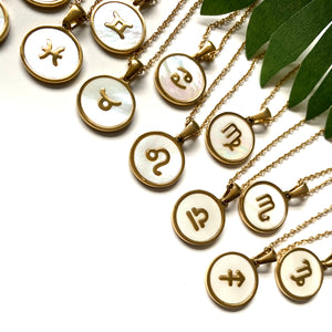 18k Gold Iridescent Zodiac Necklace