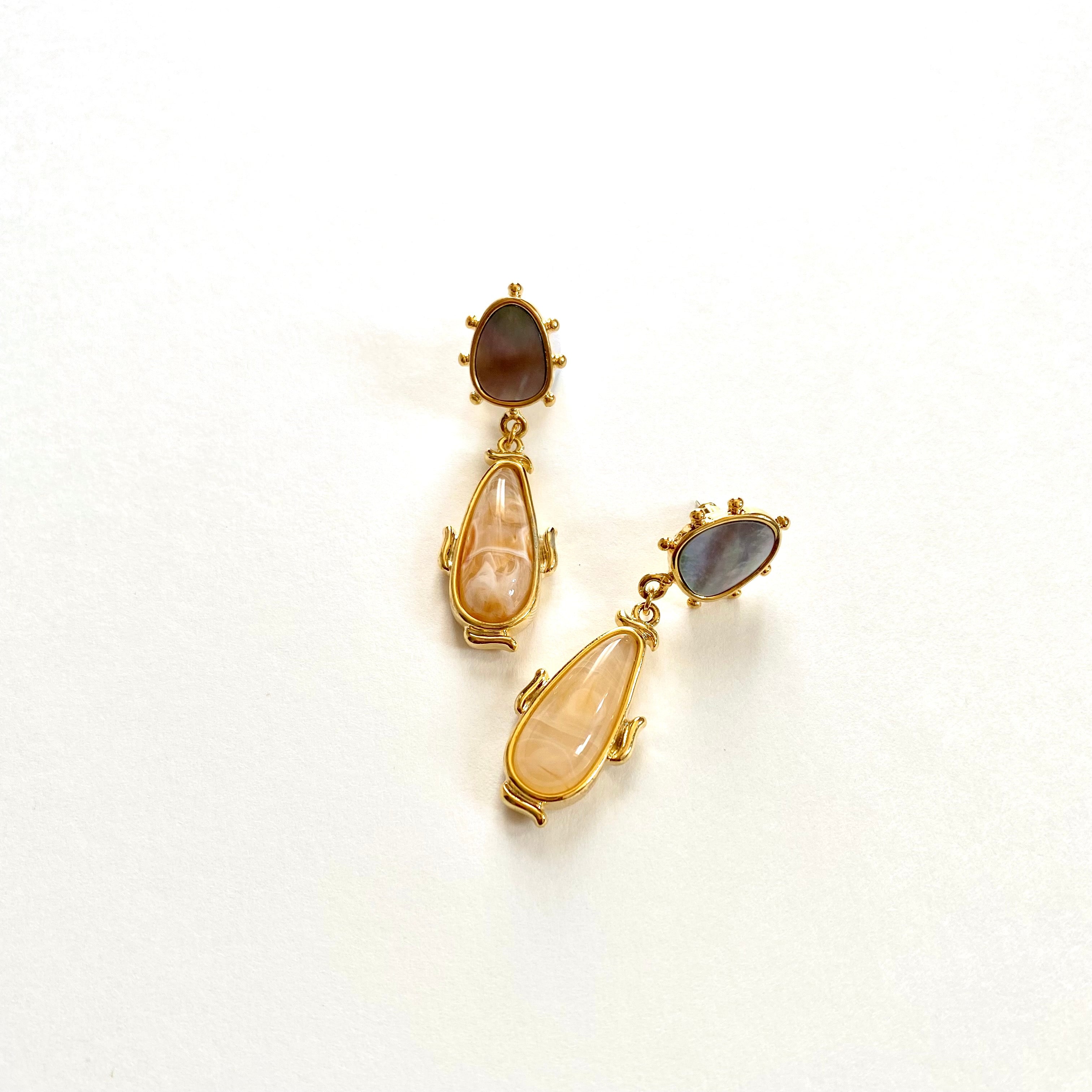 “Merlin” Marbled Dangle Earrings