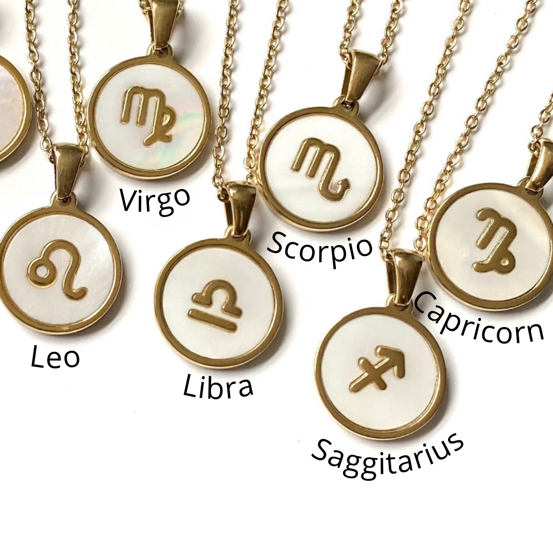 18k Gold Iridescent Zodiac Necklace