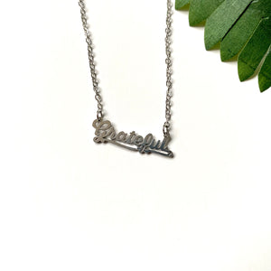 “Grateful” Necklace- Silver