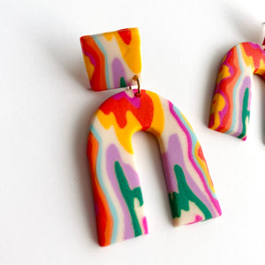 “Painted” Arch Earrings